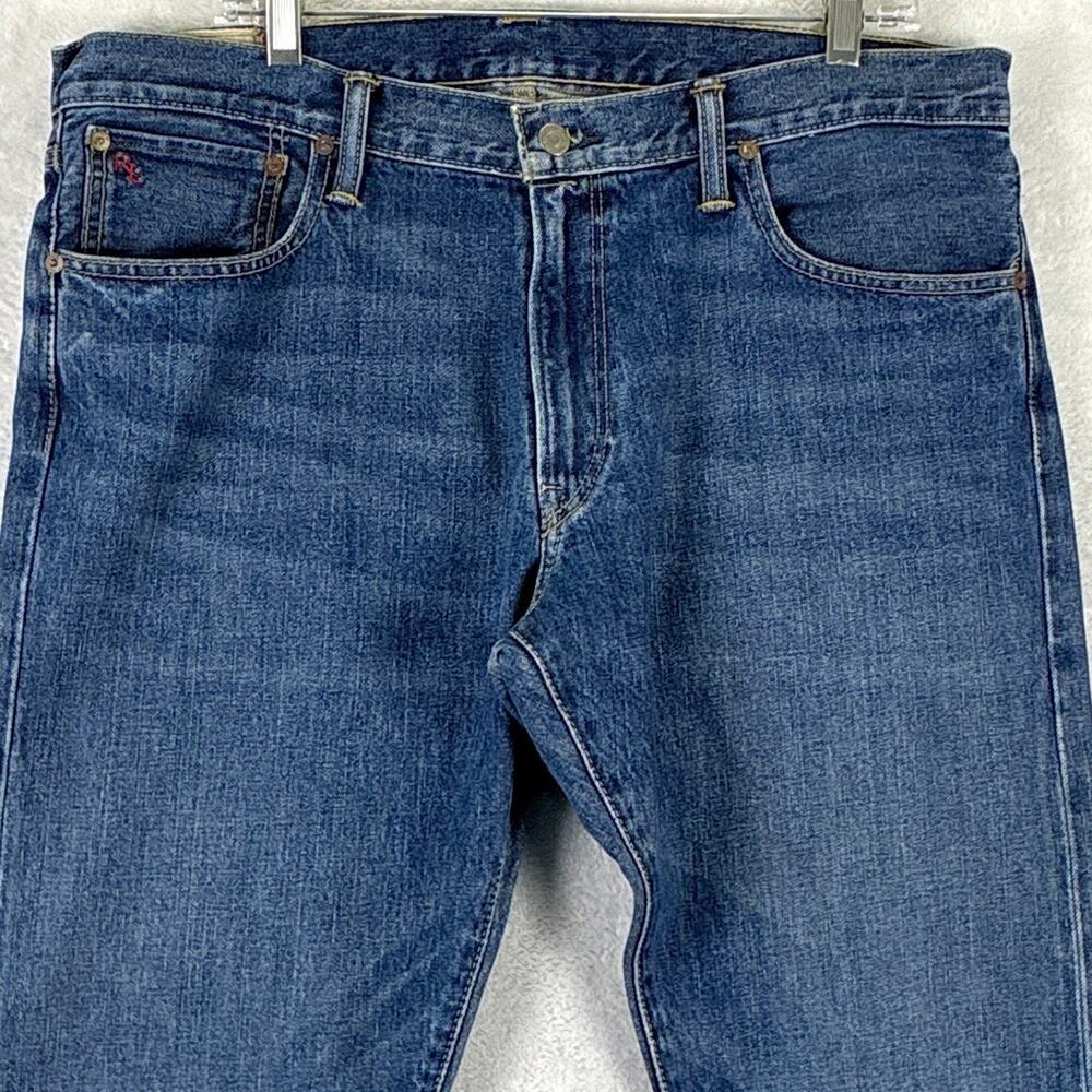 Polo Ralph Lauren Jeans Mens 36x32 Varick Faded Whiskered Preppy Western Y2K - Picture 2 of 14